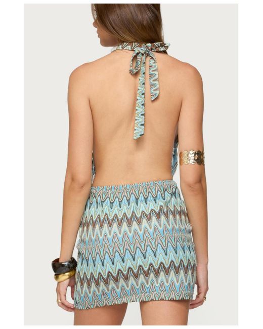 edikted blue striped dress Edikted Pinstripe Bra Detail Mini Dress