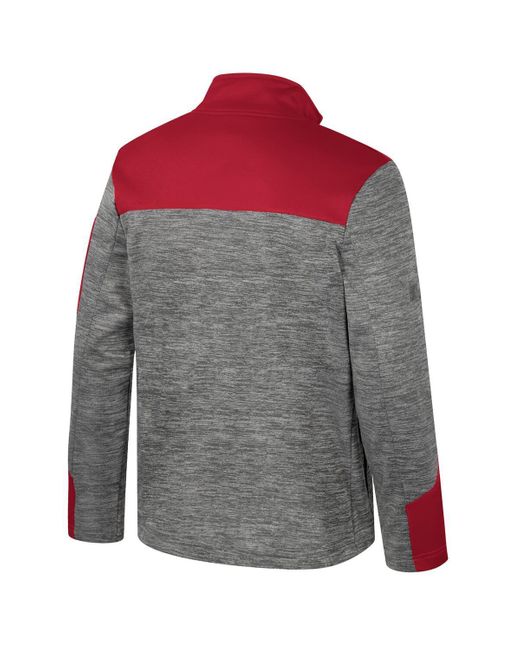 Colosseum Athletics Gray/cardinal Arkansas Razorbacks Guard Full-zip Jacket for men
