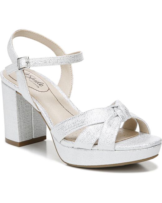 LifeStride Lucky Platform Sandals in Metallic - Lyst