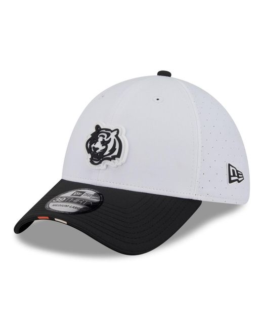 KTZ White/black Cincinnati Bengals 2025 Nfl Training Camp 39thirty Flex Hat for men