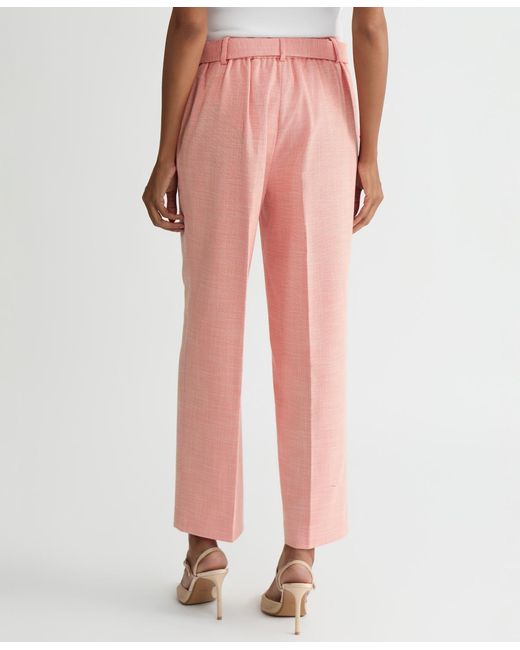 Kasper Pink Belted Pull-on Pants