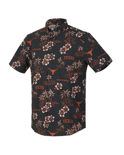 Reyn Spooner Black Texas Longhorns Kekai Classic Tri-blend Button-down Shirt for men