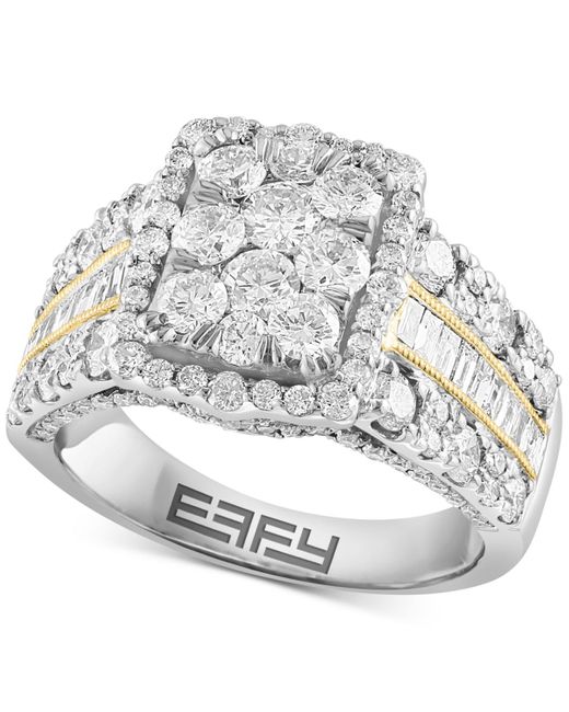 Effy Metallic Effy Emerald Shaped Halo Cluster Ring (2-1/3 Ct. T.w.