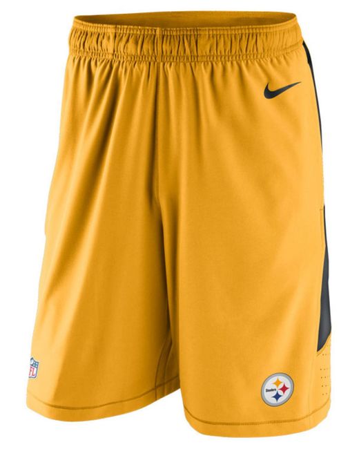 Nike Men's Pittsburgh Steelers Speed Vent Shorts in Yellow for Men | Lyst