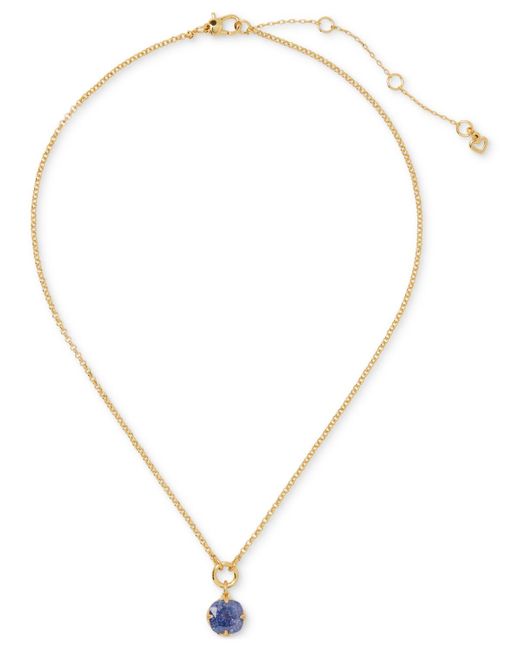 Kate Spade Metallic Gold-tone Pop Of Joy Spade Flower Pendant Necklace