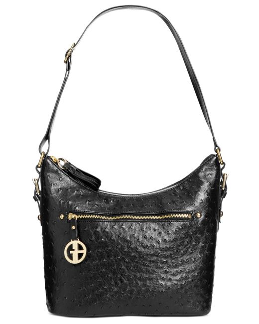 Buy Vintage Giani Bernini Black Leather & Ostrich Shoulder Bag Online in  India - Etsy