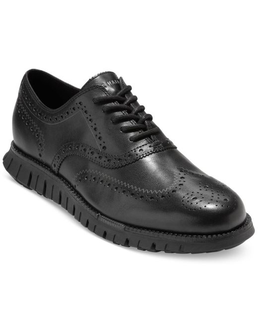 Cole Haan Black Zerøgrand Remastered Lace-up Wingtip Oxford Shoes for men