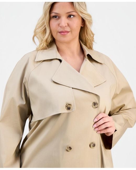 Anne Klein Essentials Natural Plus Size Double-breasted Blazer