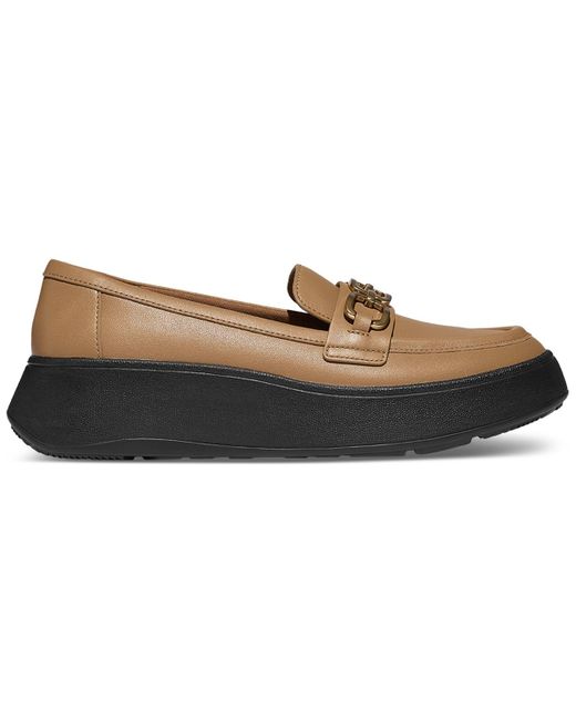 Fitflop Brown F-mode Square-chain Leather Loafers