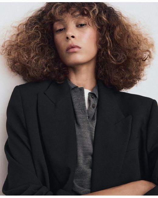 Mango Black Flap Pockets Suit Blazer