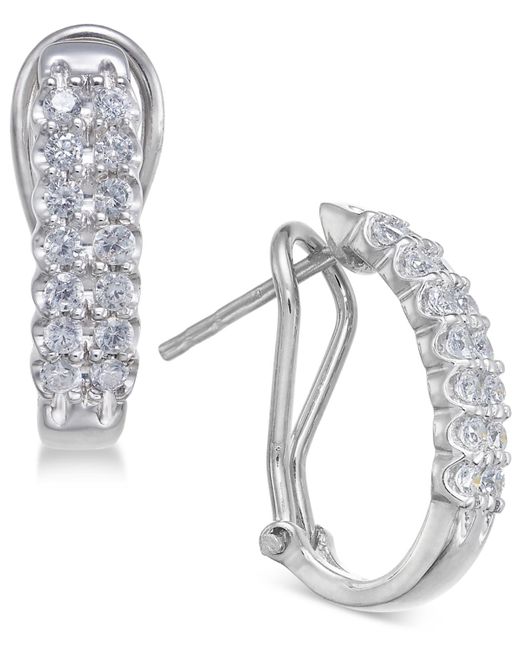 Macy's Metallic Diamond Hoop Earrings (1/2 Ct. T.w.)
