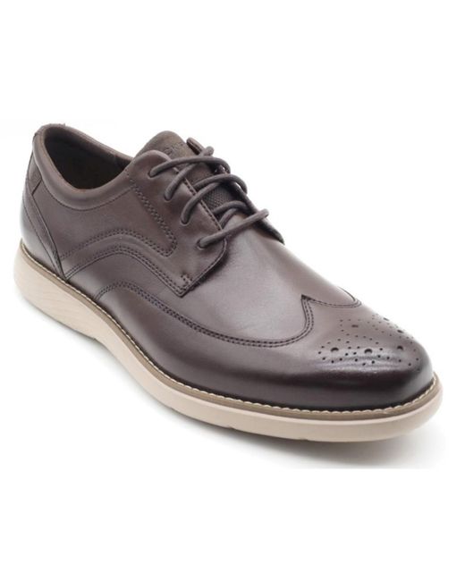 Rockport Gray Garett Wing Tip Comfort Shoes for men