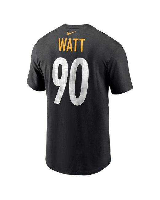 Nike Black T.j. Watt Pittsburgh Steelers Player Name And Number T-shirt for men
