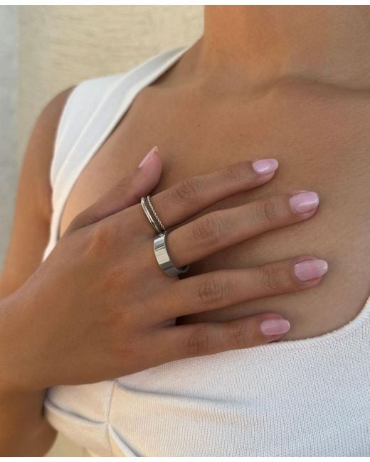 Adornia White Tarnish Resistant Ring Set