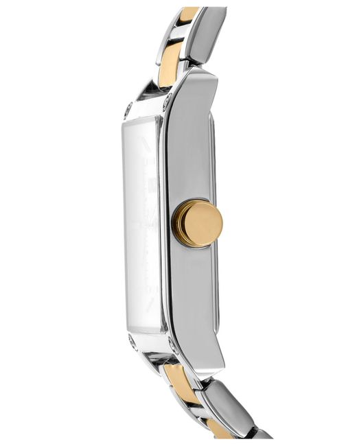 DKNY Gray Westside Maxi White Dial Gold Two-tone Stainless Steel Bracelet Watch 31x41mm