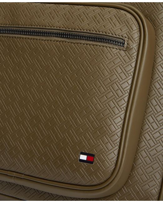 Tommy Hilfiger Green Embossed Flag Backpack for men