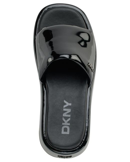 DKNY Black Lachine Platform Slide Sandals
