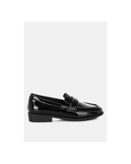 LONDON RAG Black Mogul Penny Strap Detail Loafer