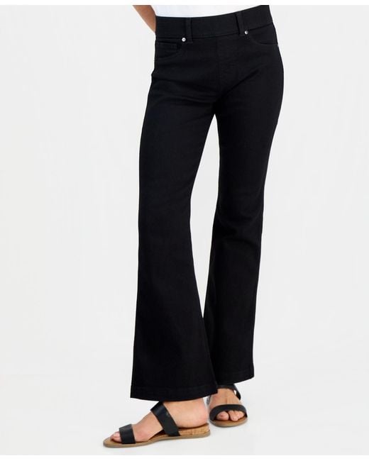 Style & Co. White Petite Pull-on Shaping High-rise Bootcut Jeans