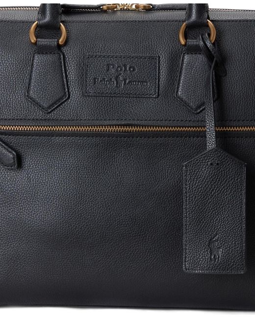 Polo Ralph Lauren Black Pebbled Leather Commuter Case for men