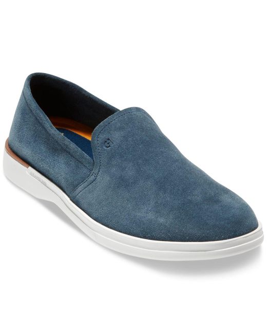 Cole Haan Suede Grand Ambition Slip-on Loafer Shoes in Blue for Men - Lyst