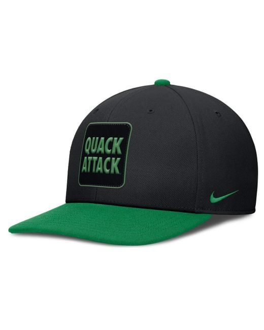 Nike Black/green Oregon Ducks 2025 Sideline Campus Pro Local Snapback Hat for men