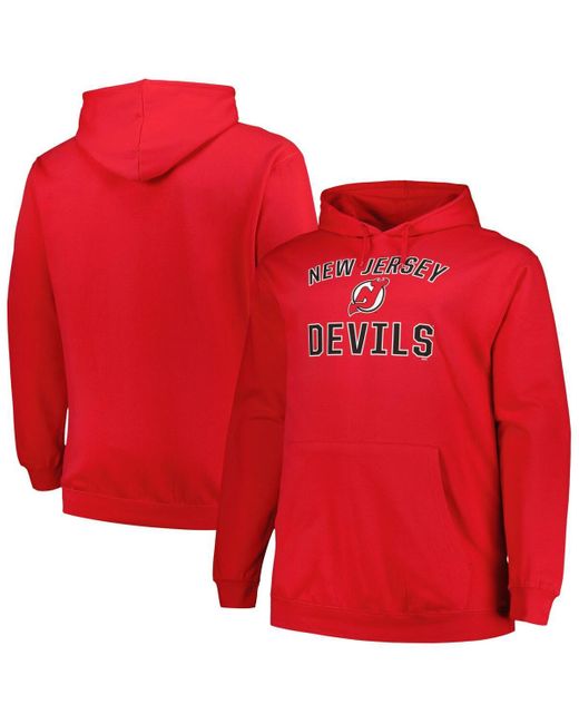 Profile New Jersey Devils Big And Tall Arch Over Logo Pullover Hoodie ...