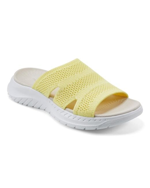 Easy Spirit Yellow Deion Round Toe Flat Casual Sandals