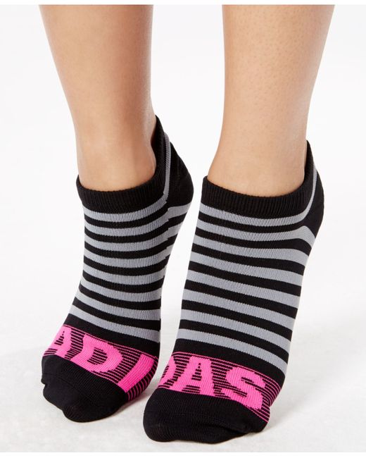 Adidas Originals Pink Women's 3-pk. Striped No-show Socks