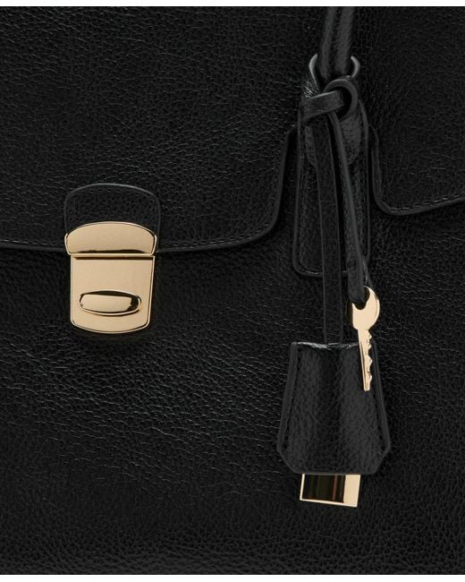 Mango Black Medium City Flap Handbag