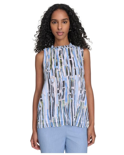 Calvin Klein Blue Sleeveless Printed Top