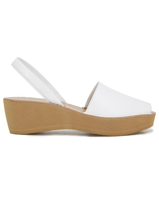 Kenneth Cole White Fine Glass Wedge Sandals