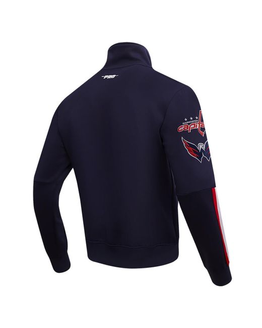 Pro Standard Blue Washington Capitals Classic Chenille Full-zip Track Jacket for men