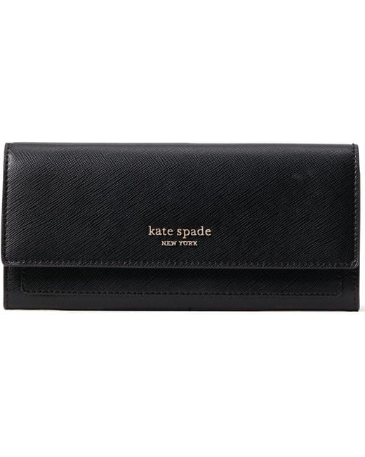 Kate Spade Black Spencer Slim Flap Wallet