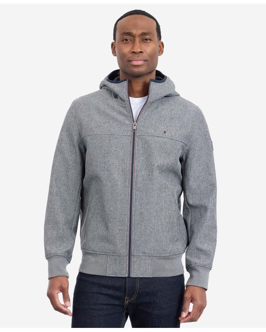 Tommy Hilfiger Gray Hooded Softshell Jacket for men