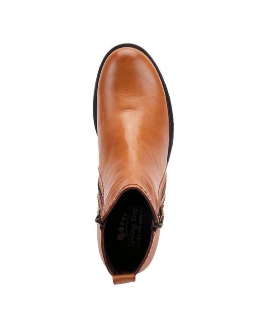 Spring Step Brown Oziel Leather Bootie