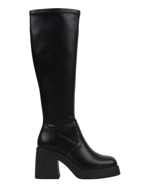 Gc Shoes Black Chantal Platform Elastic Knee-high Boots