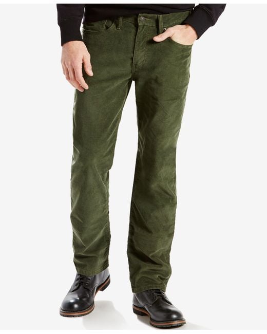 Levi's 514 Straight Fit Bedford Corduroy Pants in Green for Men | Lyst