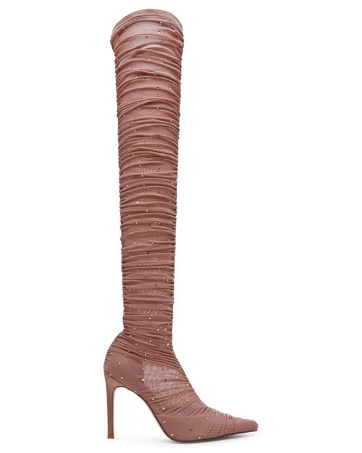 Steve Madden Rashida Rhinestone Mesh Over-the-knee Stiletto Dress Boots ...