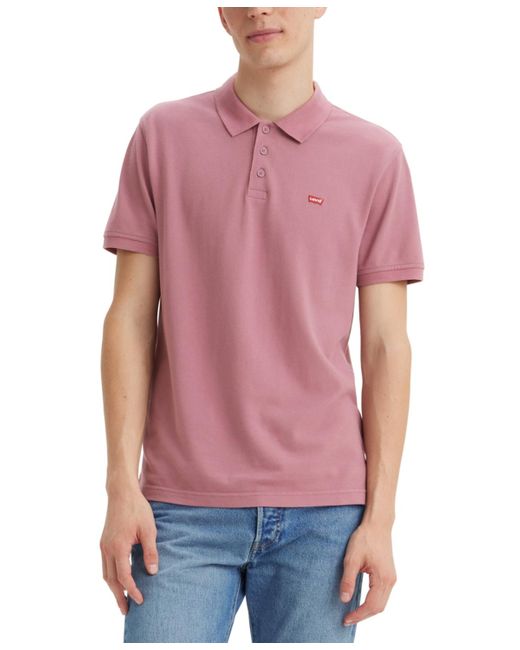 Levi's Pink Housemark Standard-fit Solid Polo Shirt for men
