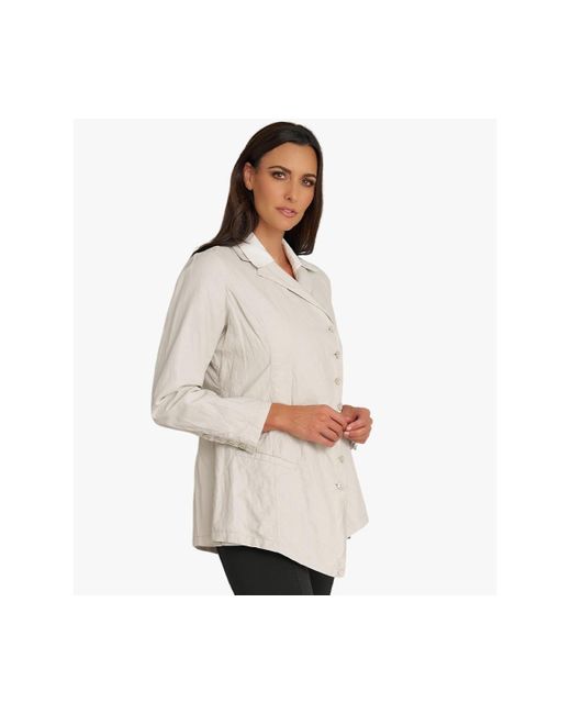 Stella Carakasi White Button Front The Edge Blazer