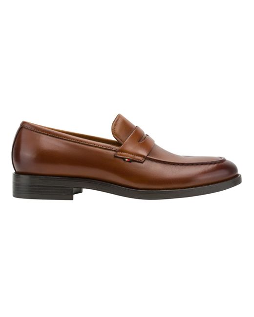 Tommy Hilfiger Brown Covel Leather Penny Dress Loafers for men