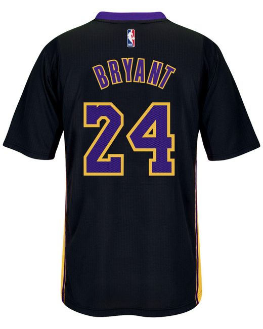 Adidas Originals Black Men's Short-sleeve Kobe Bryant Los Angeles Lakers Swingman Jersey for men