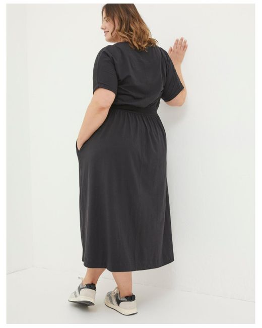 FatFace Black Plus Size Navi Midi Jersey Dress