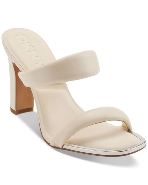 DKNY White Selene Strappy Cushioned Dress Sandals