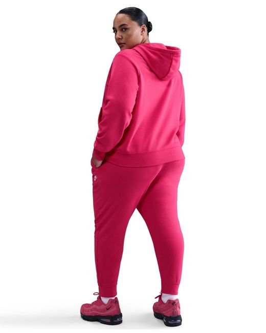 Nike Pink Plus Size Active Sportswear Club Mid-rise Fleece jogger Pants