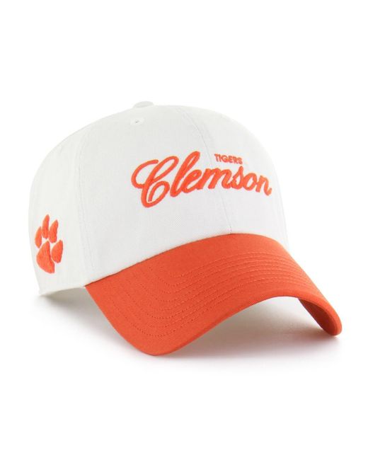 '47 Red Clemson Tigers Contemporary Basics Foundation Clean Up Adjustable Hat for men