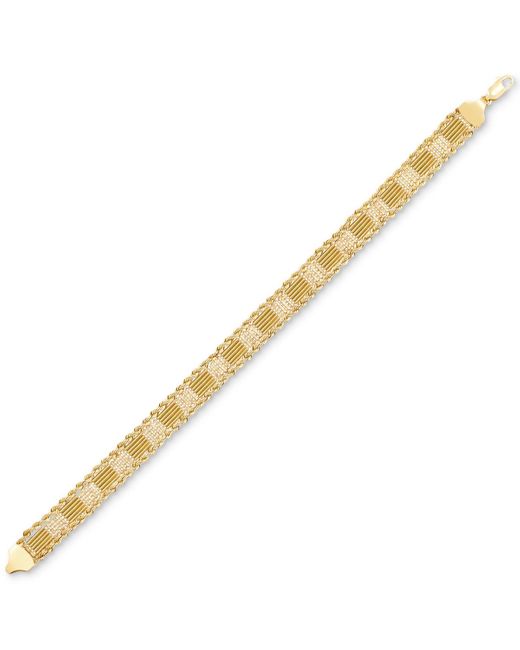 Macy's Bead & Bar Square Rope Link Chain Bracelet in Metallic Lyst