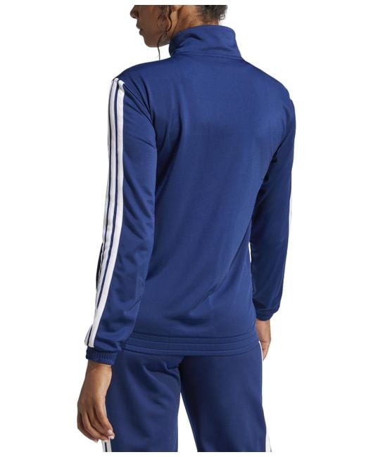 Adidas Blue Tricot 3-stripes Track Jacket