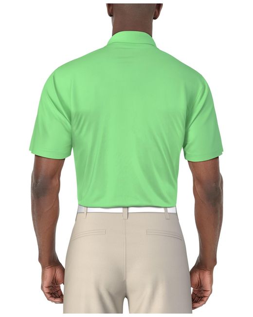 PGA TOUR Green Airflux Solid-color Mesh Polo Golf Shirt for men